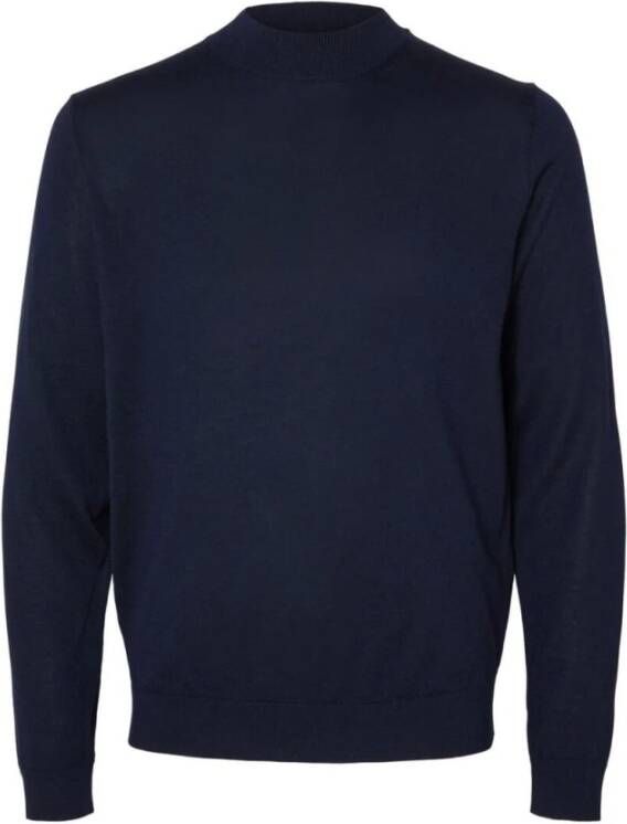 Selected Homme Navy Crewneck Sweater Blauw Heren