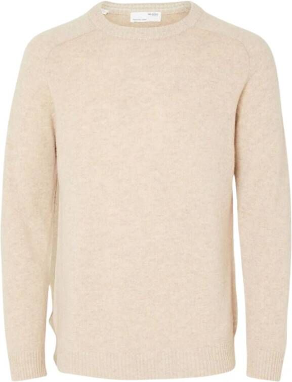 SELECTED HOMME Heren Truien & Vesten Newcoban Lambs Wool Crew Neck W Beige - Foto 4