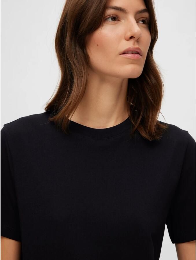 SELECTED WOMEN Dames Tops & T-shirts Slfmyessential Ss O-neck Tee Zwart - Foto 8