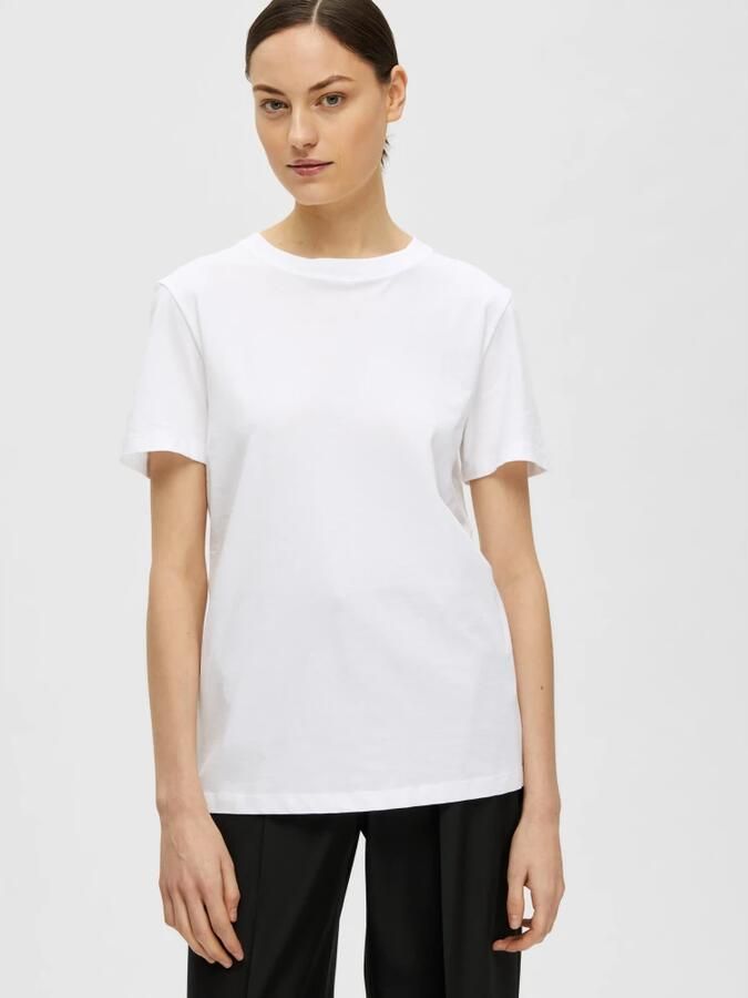 SELECTED FEMME Dames Tops & T-shirts Slfmy Perfect Ss Tee Box Cut B Noos Wit - Foto 10