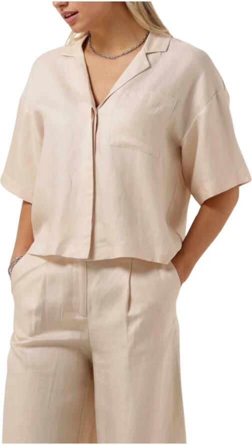 SELECTED FEMME Dames Blouses Slflyra 2 4 Boxy Revers Linen Shirt Gebroken Wit - Foto 3