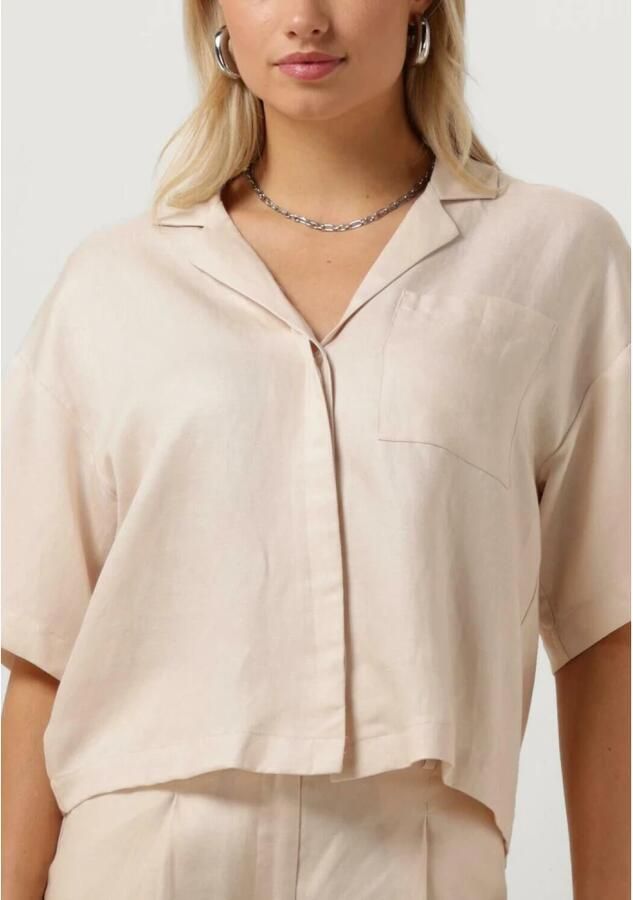 SELECTED FEMME Dames Blouses Slflyra 2 4 Boxy Revers Linen Shirt Gebroken Wit