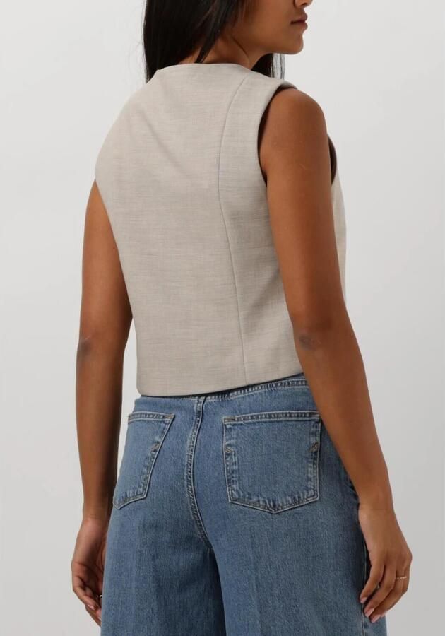 Selected Femme V-hals Mouwloze Vest met Voorknopen Beige Dames - Foto 7