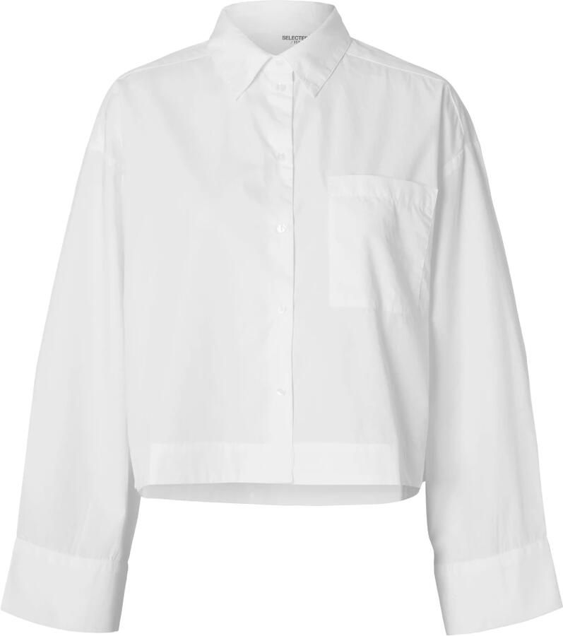 SELECTED FEMME Dames Blouses Slfastha Ls Cropped Boxy Shirt Wit - Foto 8