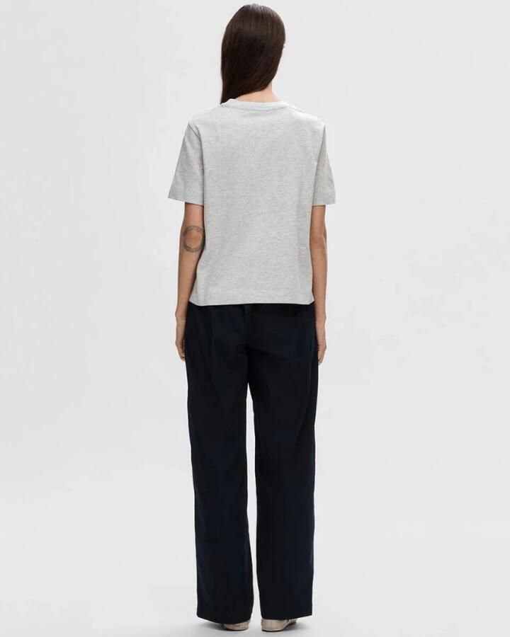 SELECTED FEMME Dames Tops & T-shirts Slfessential Ss Boxy Tee Lichtgrijs - Foto 2