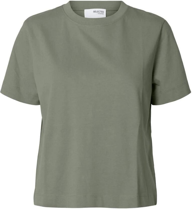 SELECTED FEMME Dames Tops & T-shirts Slfessential Ss Boxy Tee Khaki - Foto 5