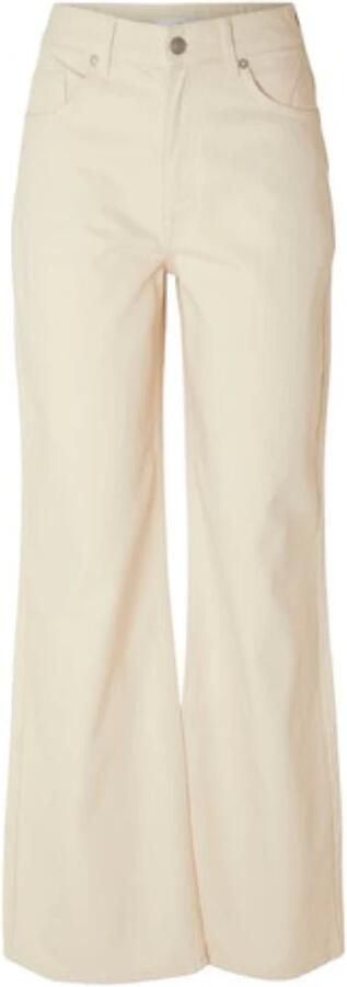 Selected Femme Dames Jeans Slfalice-tiana Hw Work White Wide Jeans White Dames