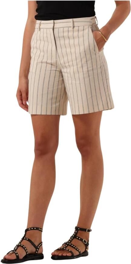 SELECTED FEMME Dames Broeken Slfhilda Mw Shorts Pin Stripe Zand - Foto 3