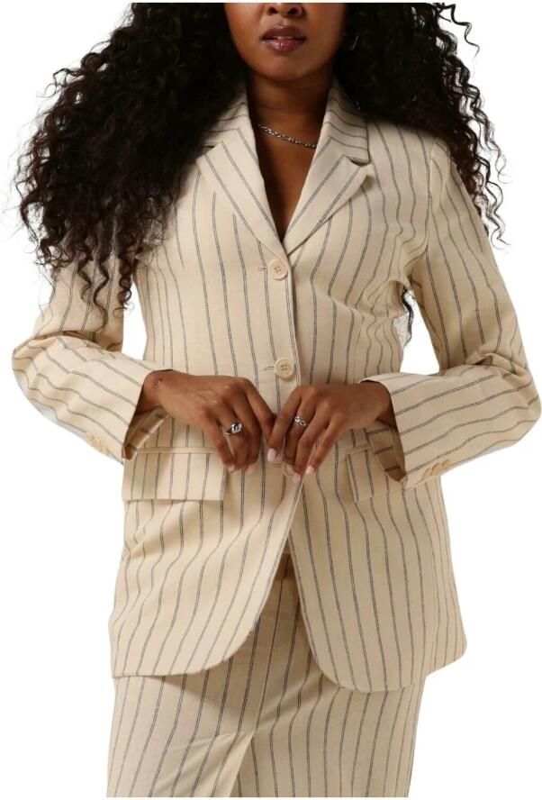 SELECTED WOMEN Dames Blazers Slfhilda Ls Fitted Blazer Pin Stripe Zand - Foto 7