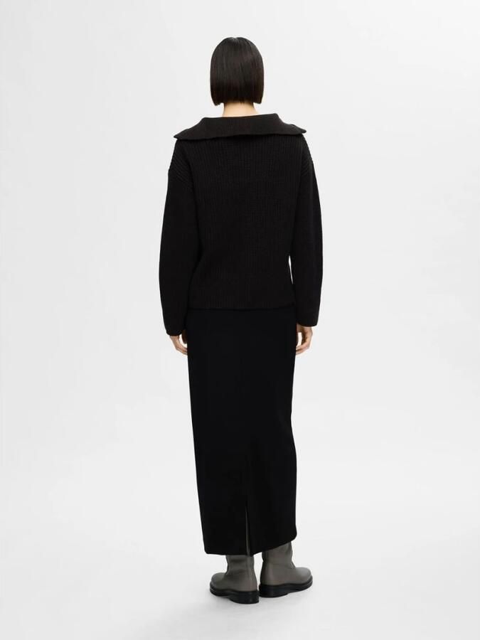 SELECTED FEMME Dames Truien & Vesten Slfbloomie Ls Knit Half Zip Zwart - Foto 8