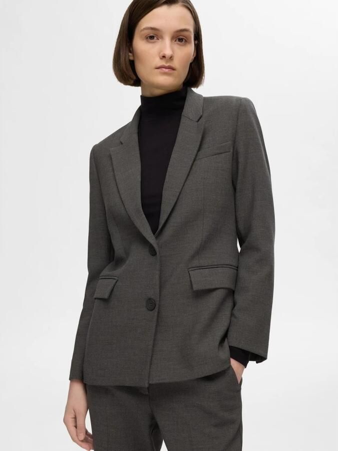 Selected Femme Klassieke Blazer in Donkergrijs Gemêleerd Gray Dames - Foto 3