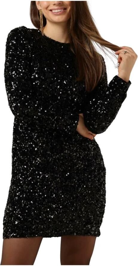 SELECTED FEMME Dames Jurken Slfcolyn Ls Short Sequins Dress Zwart - Foto 5