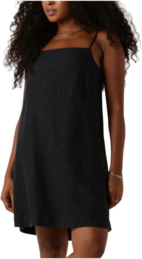 SELECTED FEMME Dames Jurken Slflinnie Short Linen Strap Dress Zwart - Foto 3