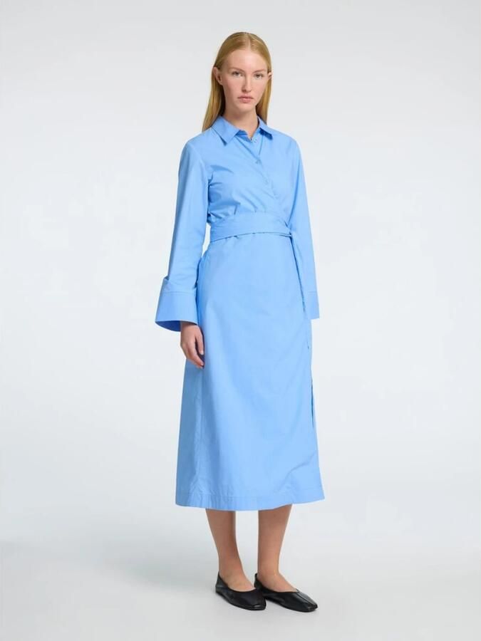 SELECTED FEMME Dames Jurken Slfaviana Ls Midi Wrap Dress Lichtblauw - Foto 8