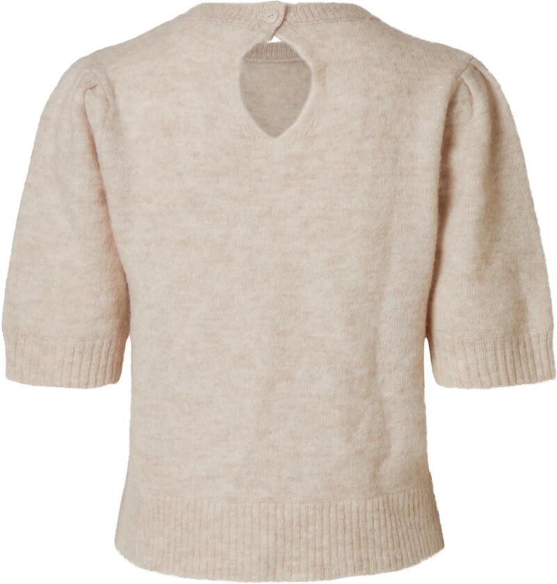 SELECTED FEMME Dames Tops & T-shirts Slflulu Ss Open Back Knit O-neck Bruin