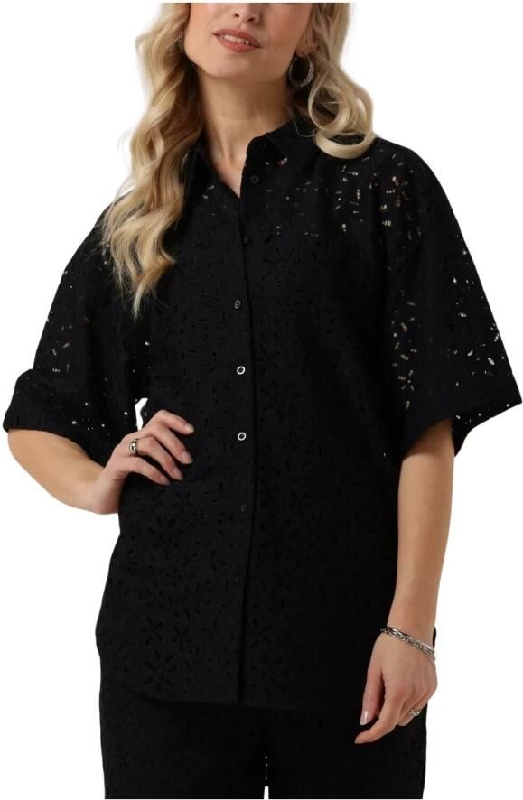 SELECTED FEMME Dames Blouses Slfkarola 2 4 Oversize Lace Shirt Zwart - Foto 3