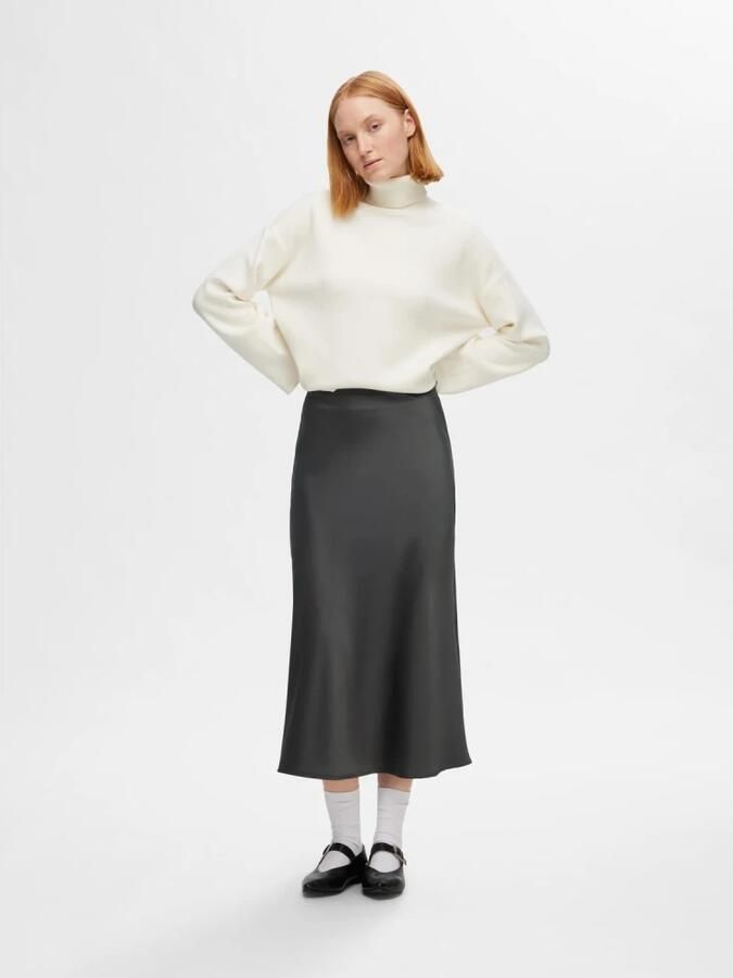 Selected Femme Midirok met ritssluiting opzij model 'LENA' - Foto 5