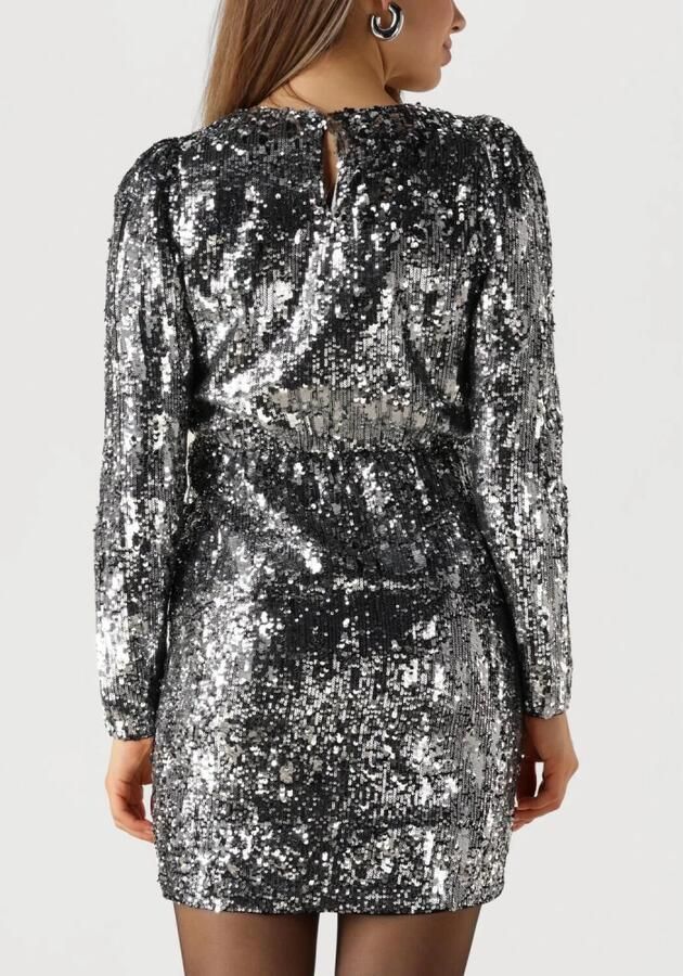 SELECTED WOMEN Dames Jurken Slfari-colyn Ls Short Sequins Zilver - Foto 6