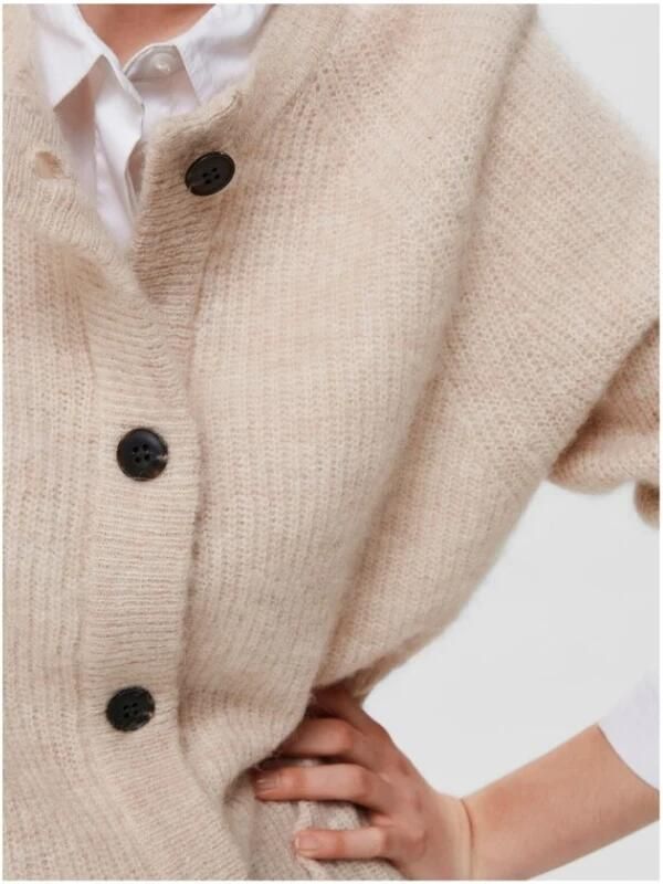 SELECTED WOMEN Dames Truien & Vesten Slflulu Ls Knit Short Cardigan Beige - Foto 8