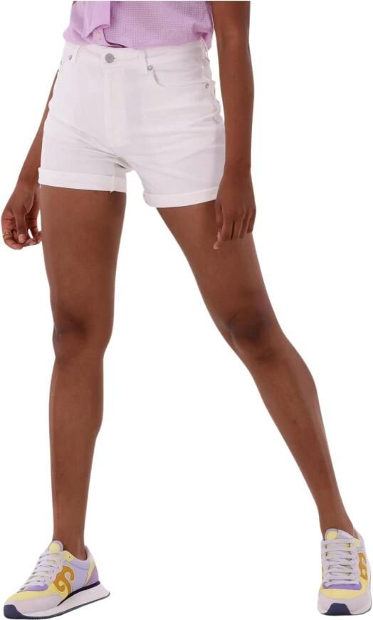 SELECTED FEMME Dames Jeans Slfsia Mw Snow White Denim Shorts Wit - Foto 4