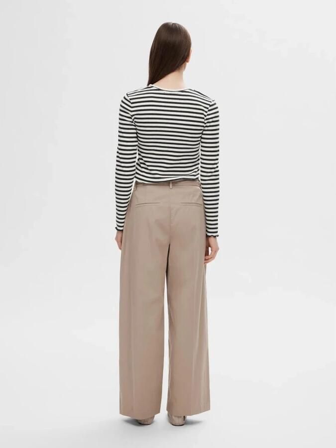 SELECTED WOMEN Dames Tops & T-shirts Anna Ls Crew Neck Tee Stripe Wit - Foto 11