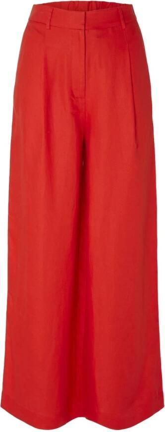 SELECTED FEMME high waist wide leg pantalon SLFYRA rood