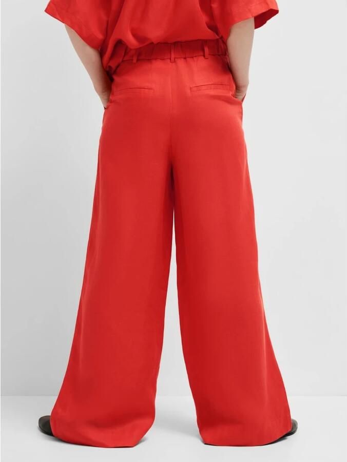 SELECTED FEMME high waist wide leg pantalon SLFYRA rood - Foto 2