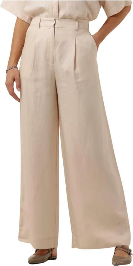 SELECTED FEMME Dames Broeken Slflyra Hw Wide Linen Pant Beige - Foto 3