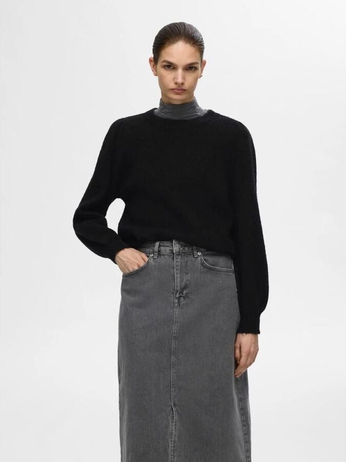 Selected Femme Gebreide pullover met ballonmouwen model 'SLFLULU' - Foto 2