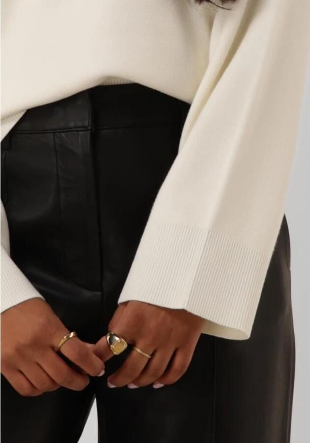 SELECTED FEMME Dames Broeken Slfannemai Mw Leather Pant Zwart