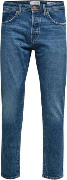 Selected Homme Strakke jeans in medium blauwe denim Blauw Heren