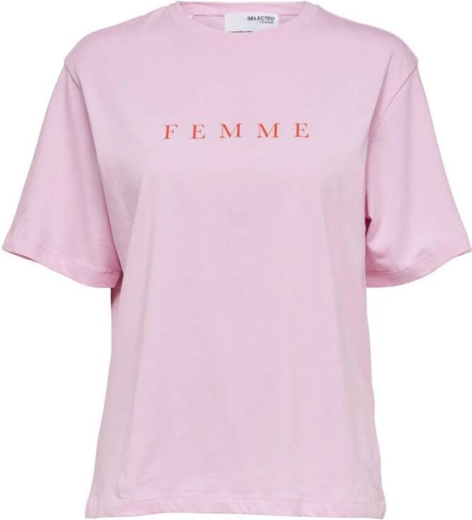 Selected Femme T-shirt Paars Dames