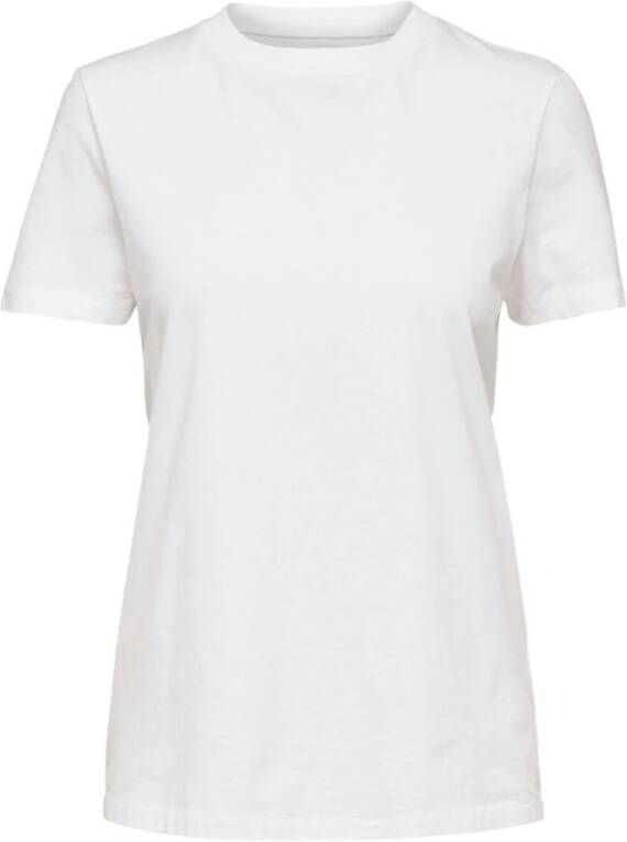 Selected Femme Zachte en duurzame Pima katoenen T-shirt Wit Dames
