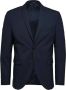 Selected Homme Blauwe Geknoopte Blazer met Reverskraag Blue Heren - Thumbnail 2