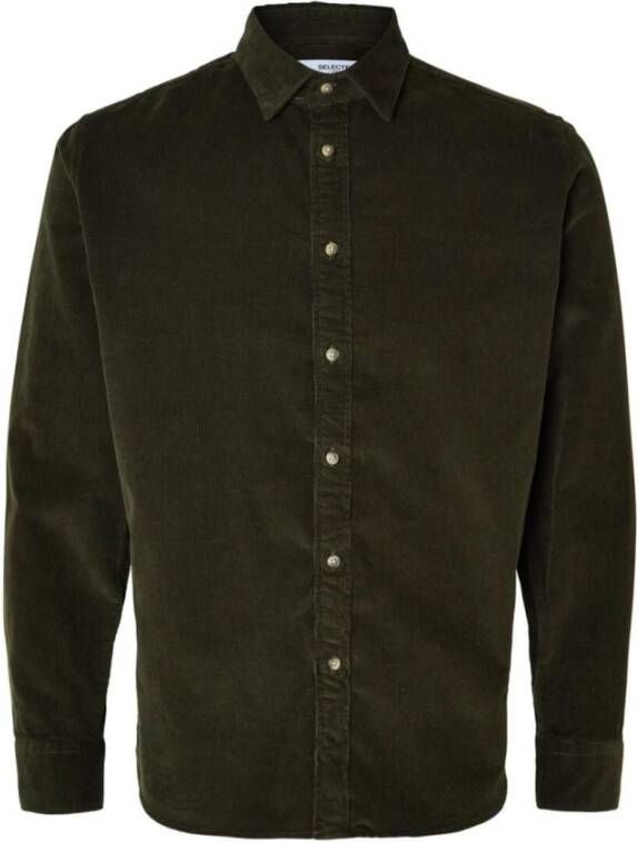 Selected Homme Klassiek en Elegant Geribbelde Overhemd Green Heren