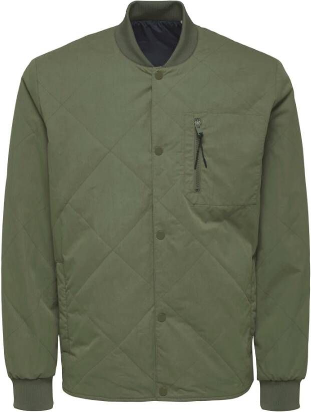 Selected Homme Jas Selected Slhstratford Quilted Bomber Groen Heren