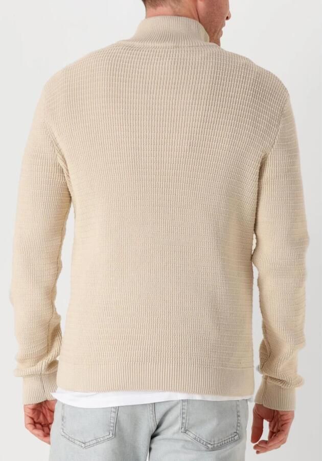 SELECTED HOMME Heren Truien & Vesten Slhtheo Ls Knit Structure Half Zip Beige - Foto 2