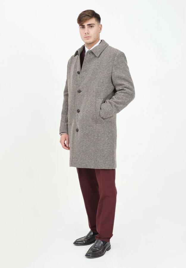 Selected Homme Lange wollen jas met platte kraag model 'ARCHIVE' - Foto 7