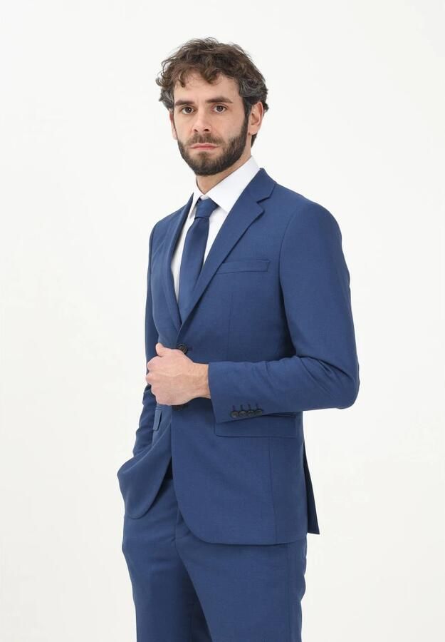 Selected Homme Blauw single-breasted jas voor mannen Blue Heren