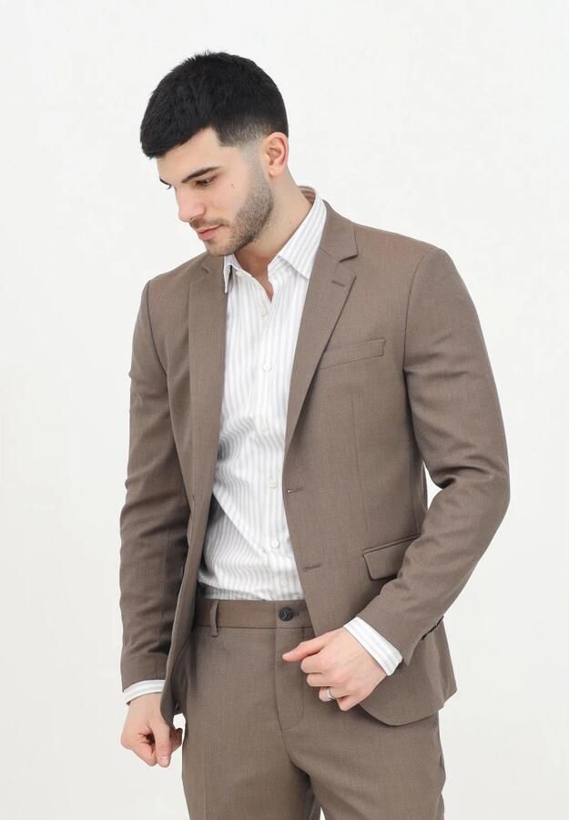 Selected Homme Bruine single-breasted jas klassieke stijl Brown Heren