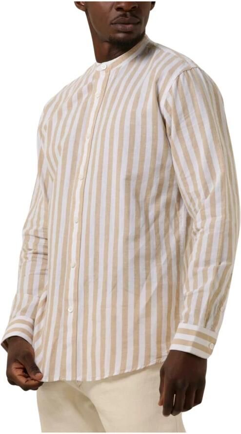 Selected Homme Heren Overhemden Slhslimnew-linen Shirt Ls Band W Beige Heren - Foto 7