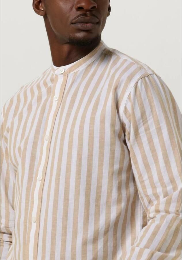 Selected Homme Heren Overhemden Slhslimnew-linen Shirt Ls Band W Beige Heren - Foto 3