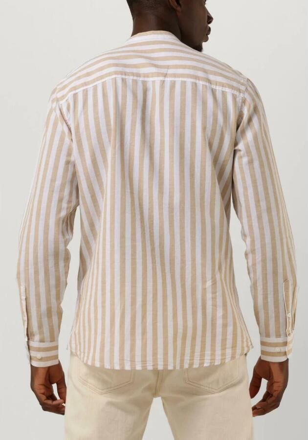 Selected Homme Heren Overhemden Slhslimnew-linen Shirt Ls Band W Beige Heren - Foto 4