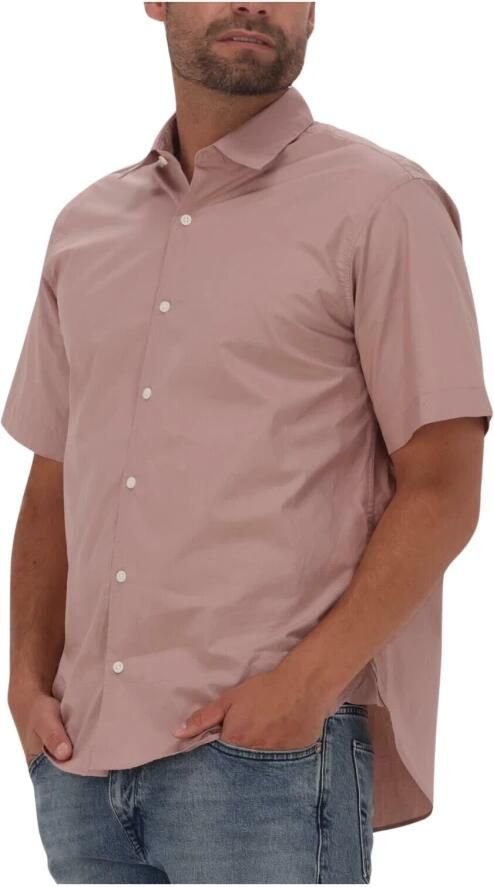 SELECTED MEN Heren Overhemden Slhrelaxbaron Shirt Ss Mix W Faawn Roze - Foto 6