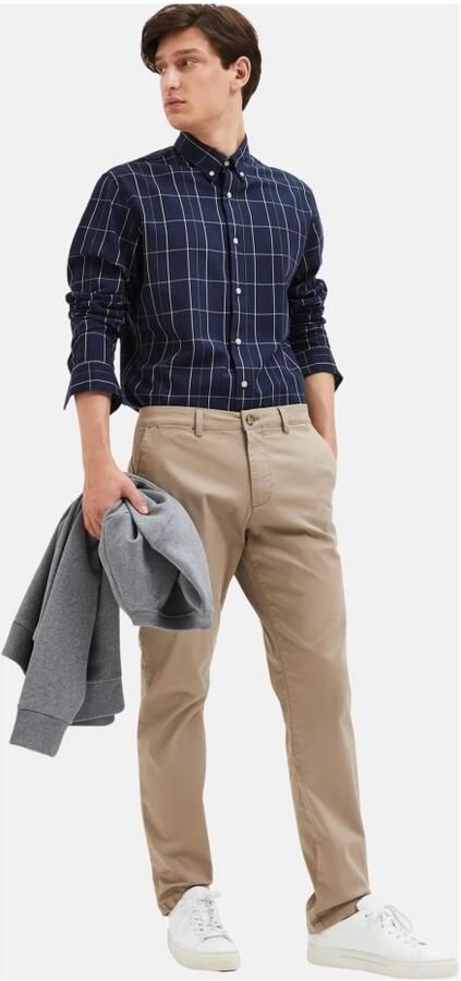 SELECTED HOMME Heren Broeken Slh175-slim New Miles Flex Pant Noos Beige - Foto 11