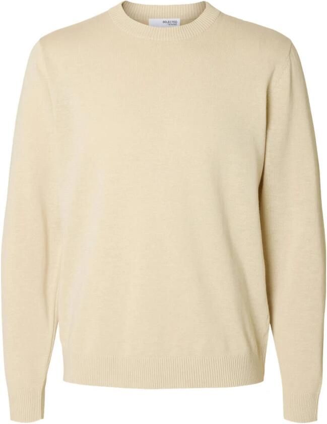 Selected Homme Gebreide Crew Neck Sweatshirt Beige Heren