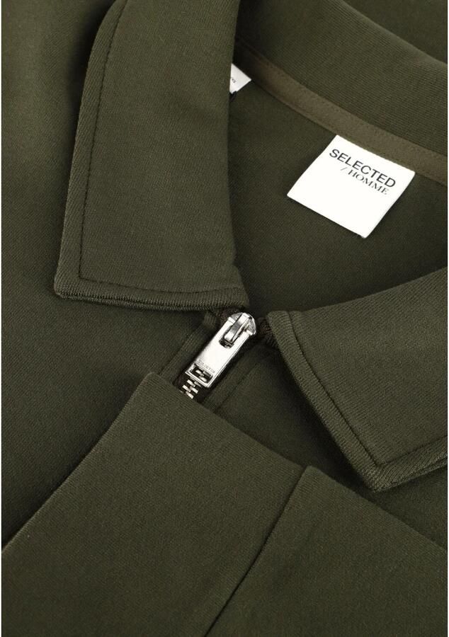 SELECTED HOMME Heren Truien & Vesten Slhemanuel Soft Full Zip Sweat Noos Groen