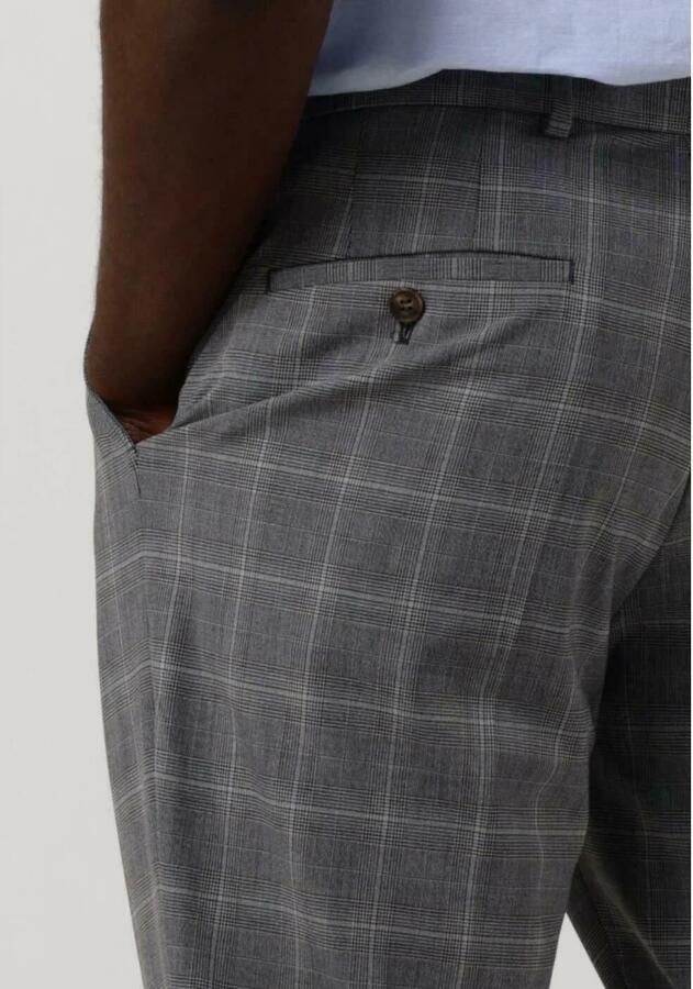 Selected Homme Heren Broeken Slhslim-liam Grey blue Check Trs Flex B Gray Heren