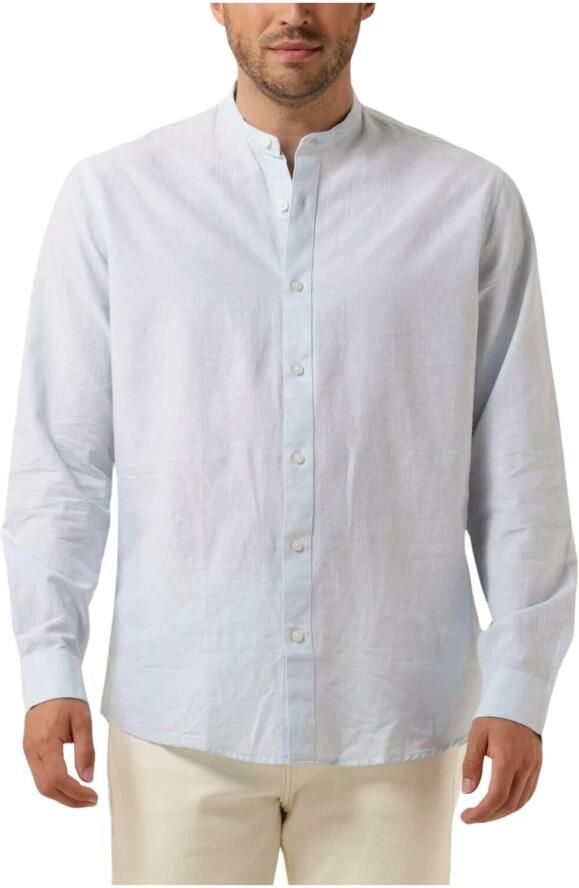 Selected Homme Heren Overhemden Slhregnew-linen Shirt Ls Band Blue Heren - Foto 7
