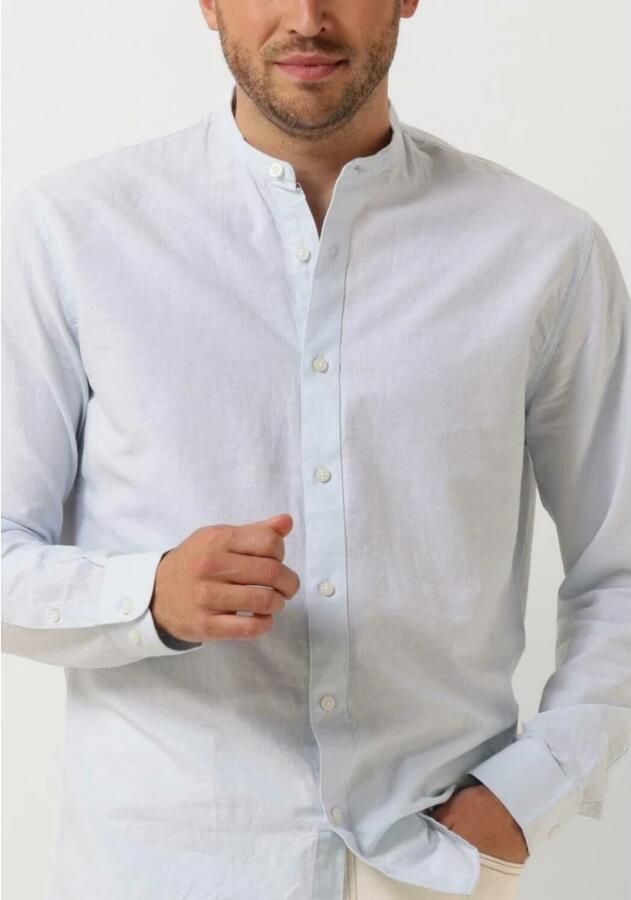Selected Homme Heren Overhemden Slhregnew-linen Shirt Ls Band Blue Heren - Foto 4